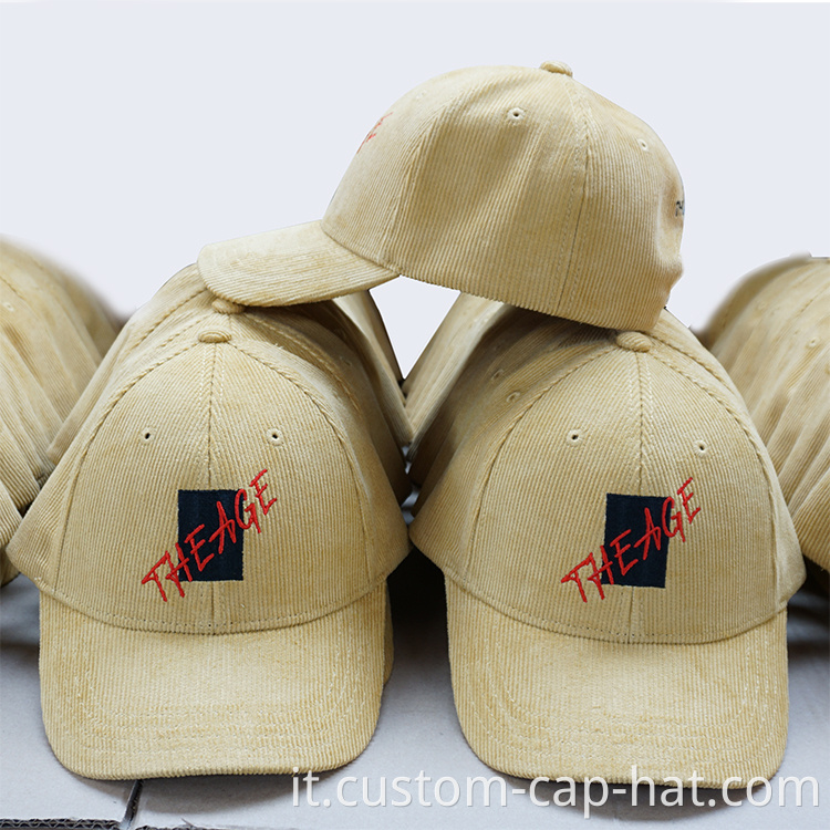 Beige Corduroy Baseball Cap